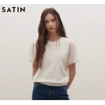 【Proxy Purchase】SATIN Luxe Sweet Style Knitwear - 2025 Spring/Summer New Short-Sleeve Loose Top for Women (Model: O252T961)