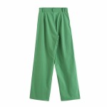 2025 Women Fashion Wide Leg Pants Linen Textured Vintage Loose trousers woman Pants y2k pantalon pour femme